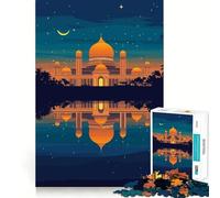 Rompecabezas de 1000 piezas para adolescentes Reflejo del Palacio Dorado por la noche Arte de corte fino Juguete divertido y lógico Tiempo de juego acogedor Decoración navideña para la pared (50x75cm)