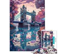 Rompecabezas de 1000 Piezas para Adolescentes Reflejo del Puente Stamford Rompecabezas para Adultos Juguetes antiestrés desafío Educativo difícil (tamaño 38x52cm)