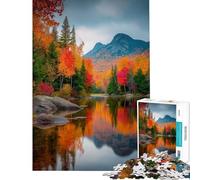 Rompecabezas de 1000 Piezas para Adolescentes Reflejo en un Lago otoñal Juego de ingenio Juguete Intelectual Gran Regalo para Mujeres (tamaño 50x75cm)