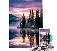 Rompecabezas de 1000 Piezas para Adolescentes Reflejo Sereno en el Lago al Atardecer Diversión en casa cumpleaños Juego práctico Apto para Mayores de 14 años 38x26cm