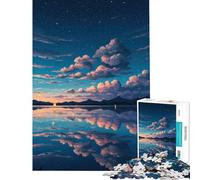 Rompecabezas de 1000 Piezas para Adolescentes Reflejo Sereno en un Lago al Atardecer Ayuda a ejercitar el Cerebro Decoración de Pared Juguetes Aptos para Mayores de 14 años (38x52cm)