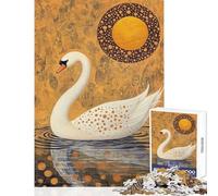 Rompecabezas de 1000 Piezas para Adolescentes Reflejos del Cisne Dorado Rompecabezas para Adultos Juego de ingenio Ensamblaje de Patrones cumpleaños y Navidad (Tamaño 50x75cm)