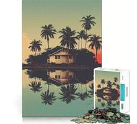 Rompecabezas de 1000 piezas para adolescentes, Reflejos Tropicales, Arte de Corte Fino, Entrenamiento de Concentración, Juego Divertido para Momentos de Relajación, Regalo Navideño Divertido (38x52cm)