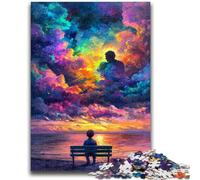 Rompecabezas de 1000 Piezas para Adolescentes, Regalo, Cara Humana, Nube de Color, antiestrés, desafío difícil, Adecuado para decoración de Escritorio, 50x75cm