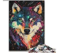 Rompecabezas de 1000 Piezas para Adolescentes, Regalo de Arte de Lobo, Juguetes educativos, Juegos para aliviar el estrés, interacción Entre Padres e Hijos tamaño 50x75cm