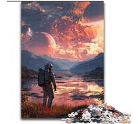 Rompecabezas de 1000 Piezas para Adolescentes, Regalo de Astronauta en un Planeta alienígena, para Mayores de 14 años Un Juego desafiante para Regalar a Toda la Familia y Amigos (tamaño 26x38cm)