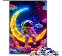 Rompecabezas de 1000 Piezas para Adolescentes, Regalo de Astronauta Sentado en la Luna, Entrena tu Cerebro y Tus Manos, Regalo para Amigos y Familiares, 50x75cm