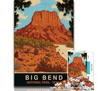 Rompecabezas de 1000 Piezas para Adolescentes, Regalo de Big Bend, Texas Ayuda a ejercitar el Cerebro Juguetes adictivos para Cultivar la Paciencia Decoración de Pared (75x50cm)