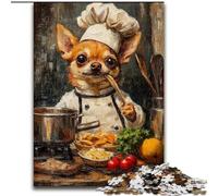 Rompecabezas de 1000 Piezas para Adolescentes, Regalo de Chihuahua cocinando, Juguete Educativo Intelectual descompresor, Regalo de cumpleaños, Regalos de 26x38cm