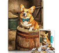 Rompecabezas de 1000 Piezas para Adolescentes, Regalo de Corgi Feliz, Ayuda al Cerebro a ejercitar, Juguetes adictivos para Cultivar la Paciencia y Mejorar la Memoria, 38x26cm