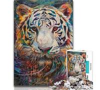 Rompecabezas de 1000 Piezas para Adolescentes, Regalo de fantasía de Tigre, 1000 Piezas para Adultos, Juegos educativos, decoración del hogar, Ideal para Escritorio (tamaño 38x26cm)