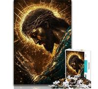 Rompecabezas de 1000 Piezas para Adolescentes Regalo de fantasía Dorada Jesús Rompecabezas para Adolescentes Alivio del estrés Vacaciones en casa Matar el Tiempo decoración del hogar Juguetes de