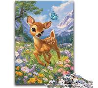 Rompecabezas de 1000 Piezas para Adolescentes, Regalo de Flores, Ciervo Sika, antiestrés, desafío difícil, Adecuado para decoración de Escritorio, 26x38cm