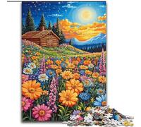 Rompecabezas de 1000 Piezas para Adolescentes, Regalo de Flores Silvestres bajo el Cielo Nocturno, Entrena tu Cerebro y Tus Manos, Regalo para Amigos y Familiares, 50x75cm