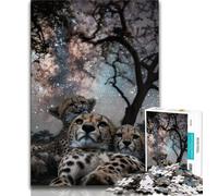 Rompecabezas de 1000 Piezas para Adolescentes, Regalo de Galaxy Cheetah, Rompecabezas de 1000 Piezas, Ideal para Pasar Las Vacaciones en casa y Matar el Tiempo, con Papá Noel (tamaño 75x50cm)