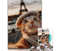 Rompecabezas de 1000 Piezas para Adolescentes Regalo de Gato tomándose un Selfie Rompecabezas de 1000 Piezas cumpleaños para Mayores de 14 años 38x26cm