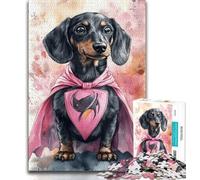 Rompecabezas de 1000 Piezas para Adolescentes, Regalo de héroe Perro Salchicha, Ayuda al Cerebro a ejercitar, Juguetes adictivos para Cultivar la Paciencia y Mejorar la Memoria, 38x26cm