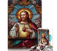 Rompecabezas de 1000 Piezas para Adolescentes Regalo de Jesús Rompecabezas para Adolescentes Alivio del estrés Vacaciones en casa Matar el Tiempo decoración del hogar Juguetes de 38x26cm