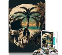 Rompecabezas de 1000 Piezas para Adolescentes Regalo de la Isla Calavera Rompecabezas para Adolescentes Divertido Regalo y Actividad para el hogar Juguete para días lluviosos 75x50cm