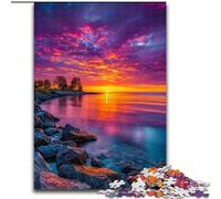 Rompecabezas de 1000 Piezas para Adolescentes, Regalo de Lago al Atardecer, Actividad Familiar, decoración única para el hogar y Regalos para Mayores de 14 años tamaño 50x75cm