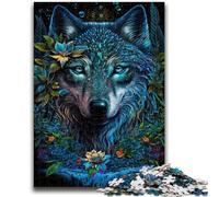 Rompecabezas de 1000 Piezas para Adolescentes, Regalo de Lobo en la Jungla con Mandala, antiestrés, desafío difícil, Adecuado para decoración de Escritorio, 50x75cm