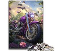 Rompecabezas de 1000 Piezas para Adolescentes, Regalo de Motocicleta Morada, Ayuda a ejercitar el Cerebro, Juguetes adictivos para Cultivar la Paciencia, una Obra de Arte de 26x38cm