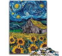 Rompecabezas de 1000 Piezas para Adolescentes, Regalo de Night Sky, Girasoles nocturnos, Rompecabezas para Adolescentes, Juguetes educativos, Juegos Familiares, cumpleaños (75x50cm)
