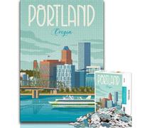Rompecabezas de 1000 Piezas para Adolescentes, Regalo de Paisaje Urbano de Portland, Oregón Ayuda a ejercitar el Cerebro Juguetes adictivos para Cultivar la Paciencia y Mejorar la Memoria (75x50cm)