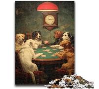 Rompecabezas de 1000 Piezas para Adolescentes, Regalo de Perro Jugando al póquer, Juegos de relajación, Juego Educativo para cumpleaños, Navidad y para Mayores de 14 años, 26x38cm