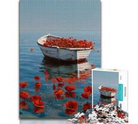 Rompecabezas de 1000 Piezas para Adolescentes, Regalo de Poppy Boat, Ayuda a ejercitar el Cerebro, Juguetes adictivos para Cultivar la Paciencia, decoración de Pared, 38x26cm