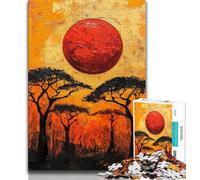 Rompecabezas de 1000 Piezas para Adolescentes, Regalo de Puesta de Sol Africana, 1000 Piezas para Adolescentes, para aliviar el estrés, para Pasar el rato y Entre Padres e Hijos (tamaño 38x26cm)