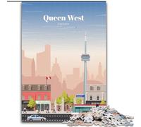 Rompecabezas de 1000 Piezas para Adolescentes, Regalo de Queen West en Toronto Actividad Familiar para fomentar el Amor en Pareja a Partir de 14 años 26x38cm