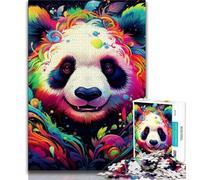 Rompecabezas de 1000 Piezas para Adolescentes, Regalo de Rompecabezas de Pandas de Colores, Interesante interacción Entre Padres e Hijos para Reducir el estrés (tamaño 38x26cm)