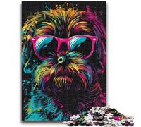 Rompecabezas de 1000 Piezas para Adolescentes, Regalo de Shih Tzu neón para Juego Educativo, desafío, Juguete, colección de Artistas, Bellas Artes, 38x26cm