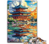 Rompecabezas de 1000 Piezas para Adolescentes, Regalo de Templo Antiguo japonés, Juegos educativos, decoración del hogar, Regalo de cumpleaños, Regalos para Mayores de 14 años, 50x75cm