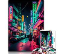 Rompecabezas de 1000 Piezas para Adolescentes, Regalo de Tokio Neon, Rompecabezas de 1000 Piezas, Ideal para Pasar Las Vacaciones en casa y Matar el Tiempo, con Papá Noel (tamaño 38x26cm)