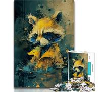 Rompecabezas de 1000 Piezas para Adolescentes, Regalo de un Adorable Mapache Amarillo, Juguete Educativo Intelectual descompresor, Regalo de cumpleaños (tamaño 75x50cm)