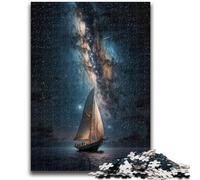 Rompecabezas de 1000 Piezas para Adolescentes, Regalo de velero, Vía Láctea, antiestrés, desafío difícil, Mejora el Amor en Pareja, 26x38cm