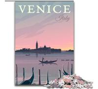 Rompecabezas de 1000 Piezas para Adolescentes, Regalo de Venecia, Actividad Familiar para fomentar el Amor en Pareja Mayores de 14 años, 26x38cm