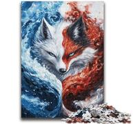 Rompecabezas de 1000 Piezas para Adolescentes, Regalo de Yin Yang Fox, diversión Familiar, Toda la Familia a Partir de los 14 años, 50x75cm
