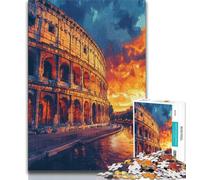 Rompecabezas de 1000 Piezas para Adolescentes, Regalo del Coliseo Romano al Atardecer, Ideal para el Aprendizaje y el Regalo Familiar (38x26cm)