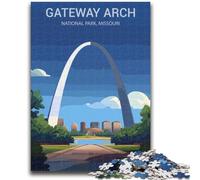 Rompecabezas de 1000 Piezas para Adolescentes, Regalo del Parque Nacional Gateway Arch, Juego Educativo Familiar, decoración de Pared, cumpleaños y Navidad (tamaño 38x26cm)