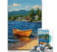 Rompecabezas de 1000 Piezas para Adolescentes,Regalo: Pintura al óleo de un Barco al Atardecer Rompecabezas para Adolescentes,Juegos educativos,decoración del hogar,decoración única y Regalos