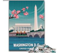Rompecabezas de 1000 Piezas para Adolescentes, Regalos, Arte de Viaje a Washington D C, Actividad Familiar para fomentar el Amor en Pareja, para Mayores de 14 años, 50x75cm