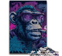 Rompecabezas de 1000 Piezas para Adolescentes, Regalos, chimpancé Fumador, Juegos educativos, decoración del hogar, colección de Artistas, Bellas Artes, 50x75cm