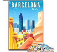 Rompecabezas de 1000 Piezas para Adolescentes, Regalos, España, Barcelona, Viajes, Arte, Actividad Familiar, fomenta el Amor en Pareja para Mayores de 14 años, 75x100cm