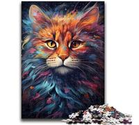 Rompecabezas de 1000 Piezas para Adolescentes, Regalos increíbles, Gatos mágicos Coloridos, Juegos educativos, decoración del hogar, Toda la Familia, 26x38cm