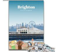 Rompecabezas de 1000 Piezas para Adolescentes Regalos para Viajar a Brighton Actividad Familiar para fomentar el Amor en Pareja para Mayores de 14 años 50x75cm