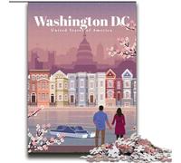 Rompecabezas de 1000 Piezas para Adolescentes Regalos para Viajar a Washington D C Difícil de completar, Pero Divertido y Gracioso Incluye póster y Hoja de Trivia a Juego (38x52cm) 1000 Piezas