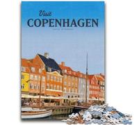 Rompecabezas de 1000 Piezas para Adolescentes Regalos para visitar Copenhague Desafío difícil para aliviar el estrés Potencia el Amor en Pareja (tamaño 38x26cm)